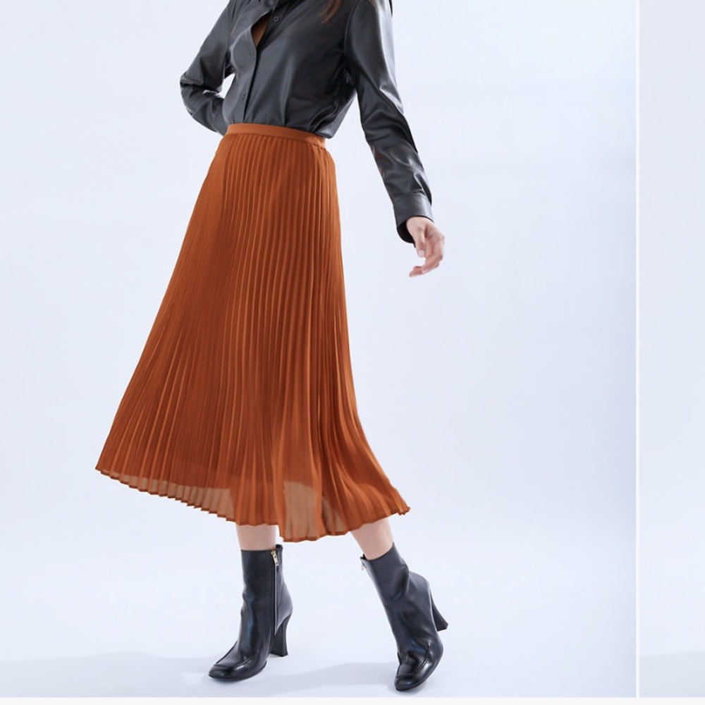 Babaton grey pleated wool Jude skirt
